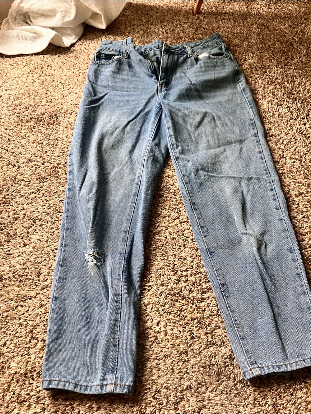 SHEIN Light Blue Straight Leg High-Rise Jeans
